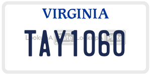 TAY1060  license plate in VA