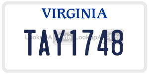 TAY1748  license plate in VA