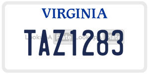 TAZ1283  license plate in VA