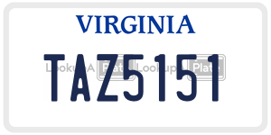 TAZ5151  license plate in VA