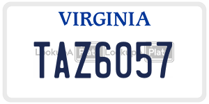 TAZ6057  license plate in VA