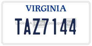 TAZ7144  license plate in VA