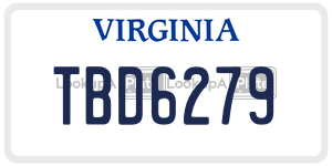 TBD6279  license plate in VA
