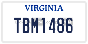 TBM1486  license plate in VA
