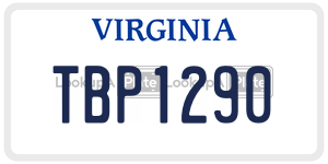 TBP1290  license plate in VA