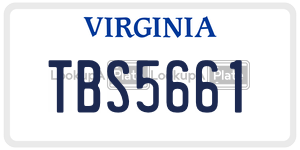 TBS5661  license plate in VA