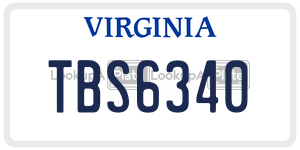 TBS6340  license plate in VA