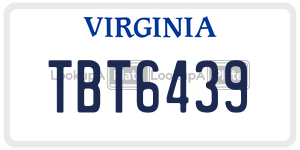 TBT6439 license plate in Virginia