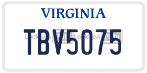 TBV5075  license plate in VA