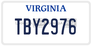 TBY2976  license plate in VA