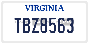 TBZ8563 license plate in Virginia