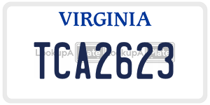 TCA2623  license plate in VA