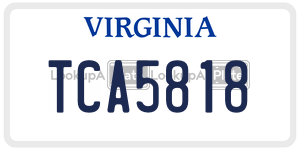 TCA5818  license plate in VA