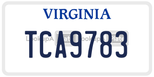 TCA9783  license plate in VA
