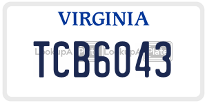 TCB6043 license plate in Virginia