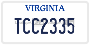 TCC2335 license plate in Virginia