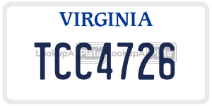 TCC4726  license plate in VA