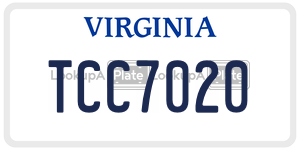 TCC7020  license plate in VA