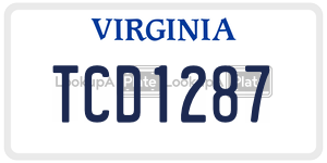 TCD1287 license plate in Virginia