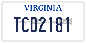 TCD2181  license plate in VA