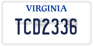 TCD2336 license plate in Virginia