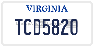 TCD5820 license plate in Virginia