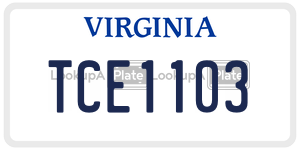 TCE1103 license plate in Virginia