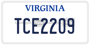 TCE2209  license plate in VA