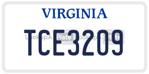 TCE3209  license plate in VA
