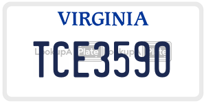 TCE3590  license plate in VA