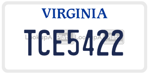TCE5422  license plate in VA