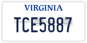 TCE5887  license plate in VA