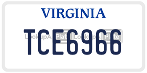 TCE6966  license plate in VA