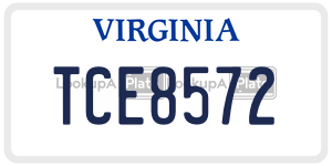 TCE8572  license plate in VA