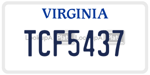 TCF5437 license plate in Virginia