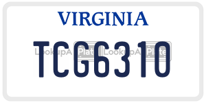 TCG6310  license plate in VA