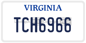 TCH6966  license plate in VA