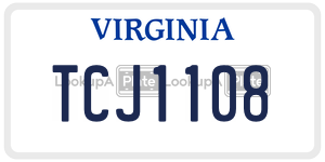 TCJ1108  license plate in VA