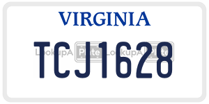 TCJ1628  license plate in VA