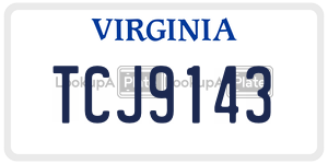 TCJ9143  license plate in VA