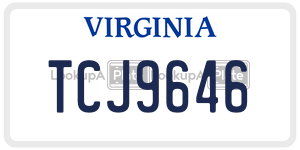 TCJ9646 license plate in Virginia