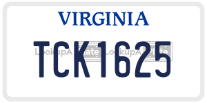 TCK1625  license plate in VA