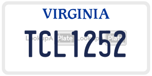 TCL1252 license plate in Virginia