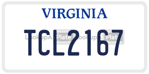 TCL2167  license plate in VA
