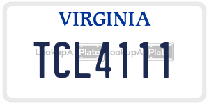 TCL4111  license plate in VA