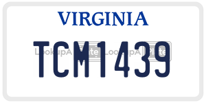 TCM1439  license plate in VA