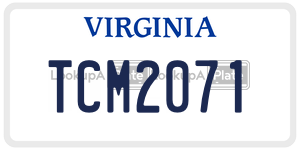 TCM2071  license plate in VA