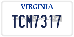 TCM7317  license plate in VA