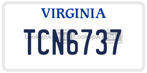 TCN6737  license plate in VA