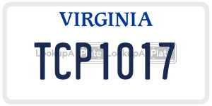 TCP1017 license plate in Virginia
